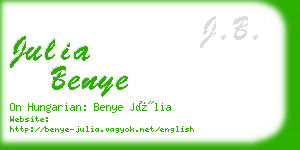 julia benye business card